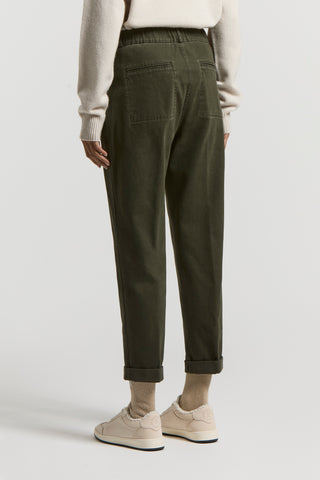Polished cotton twill trousers
