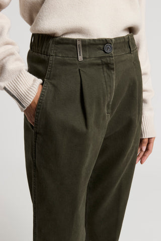 Polished cotton twill trousers