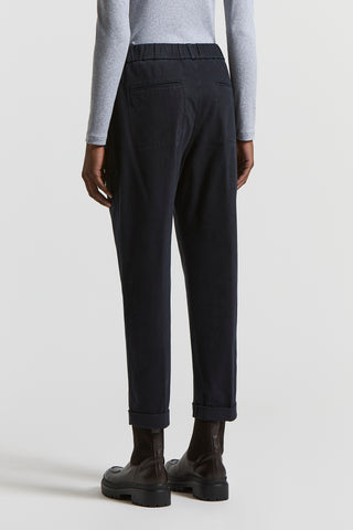 Pantalone in twill di cotone smerigliato