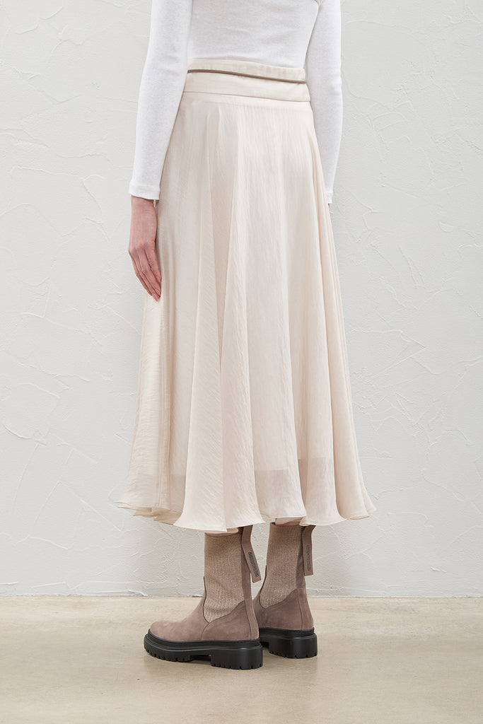 Flared skiirt in tencel blend twill  