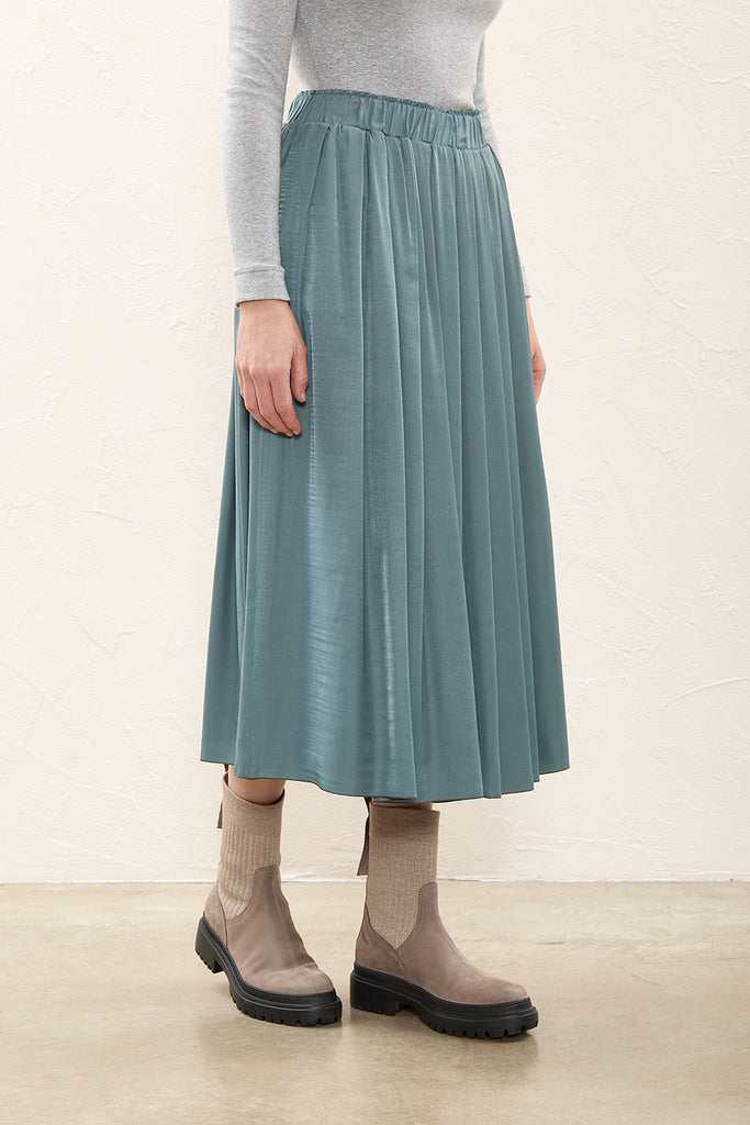 Twill and viscose blend skirt  