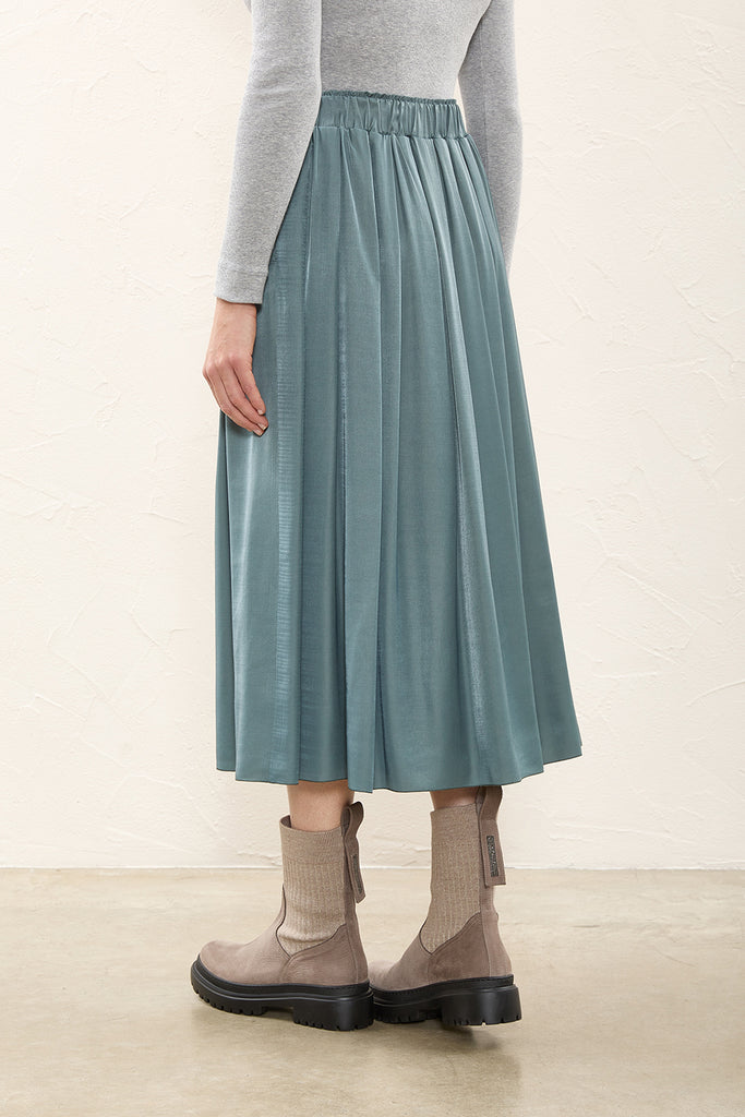 Twill and viscose blend skirt  