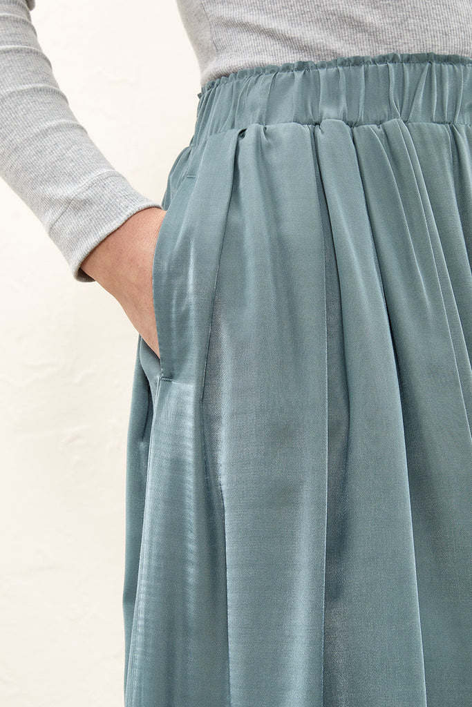 Twill and viscose blend skirt  