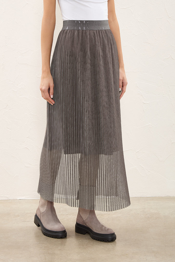 Pleated printed tulle skirt  