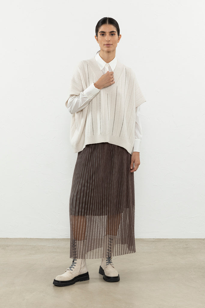 Pleated printed tulle skirt  