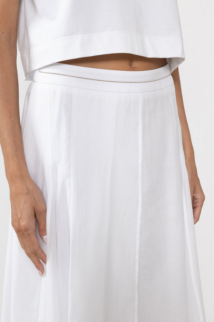 Pure cotton voile midi skirt  