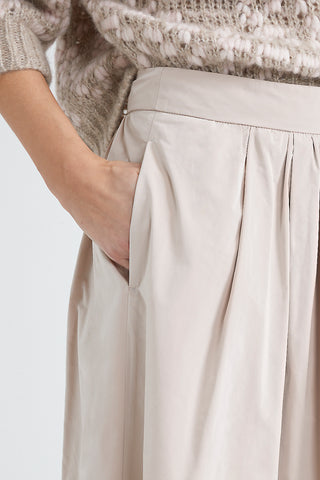 Technical taffeta long pleated skirt  