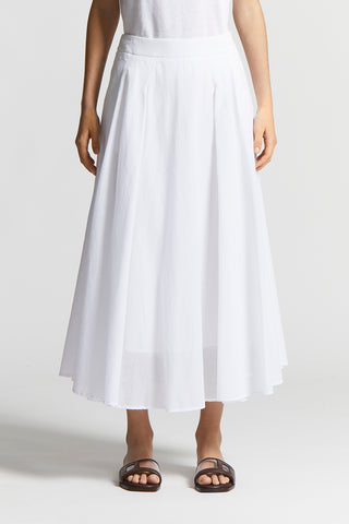 Pure cotton voile midi skirt