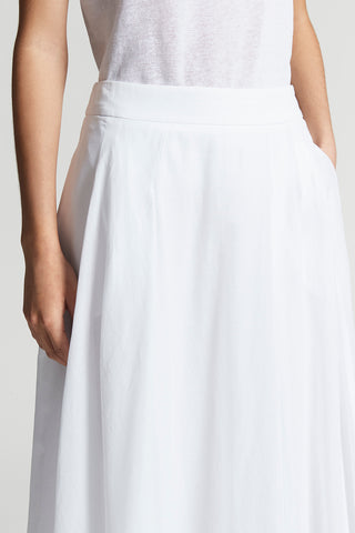 Pure cotton voile semi-transparent midi skirt