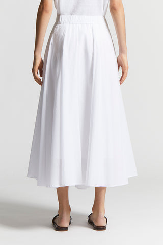 Pure cotton voile semi-transparent midi skirt