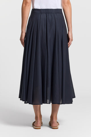 Pure cotton voile midi skirt