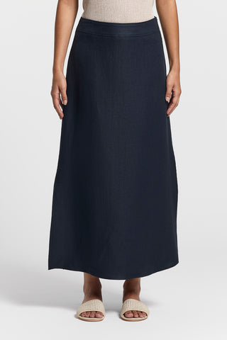 Pure linen tube skirt