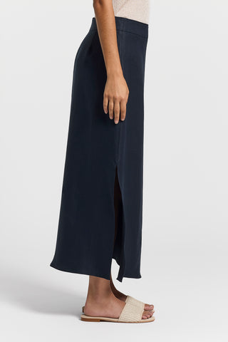 Pure linen tube skirt