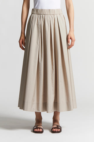 Long skirt in lightweight technical parachute cotton