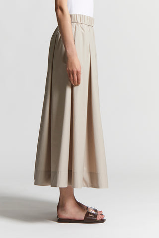 Long skirt in lightweight technical parachute cotton