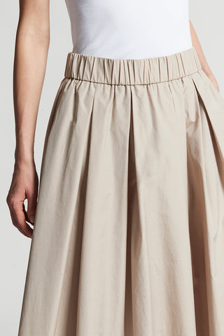 Long skirt in lightweight technical parachute cotton