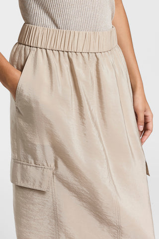 Cupro midi cargo skirt