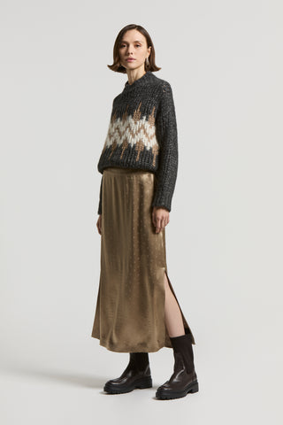 Viscose satin skirt