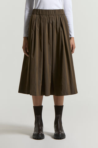Long technical taffeta skirt