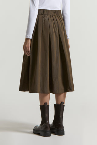 Long technical taffeta skirt