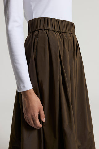 Long technical taffeta skirt