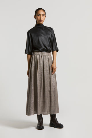 Wool and lurex viscose skirt