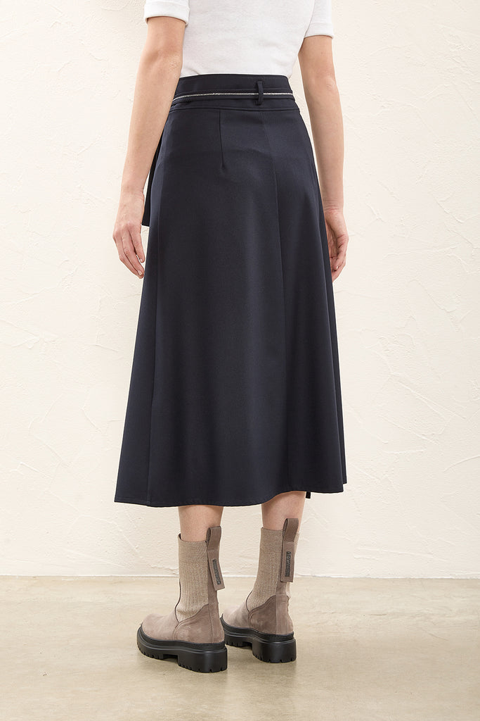 Viscose flannel midi skirt  