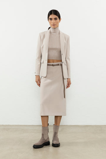 Double-cloth canvas midi skirt  