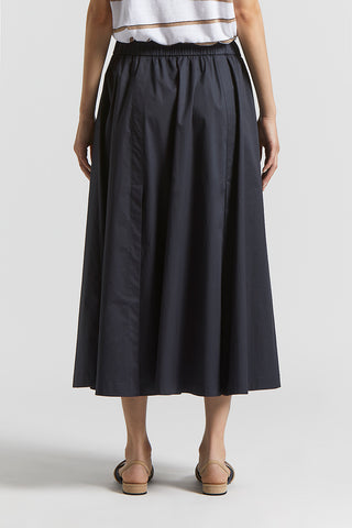 Lightweight stretch cotton satin skirt