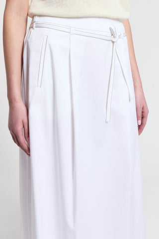 Gonna in gabardina di cotone pettinato