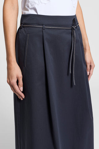 Combed cotton gabardine skirt