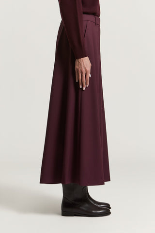 Gonna lunga in gabardina in lana