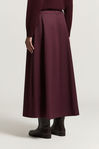 Gonna lunga in gabardina in lana