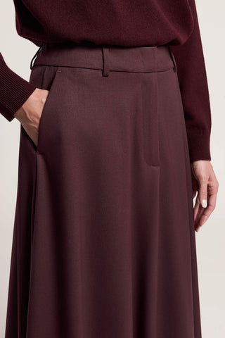 Gonna lunga in gabardina in lana