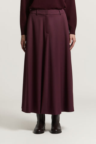 Gonna lunga in gabardina in lana