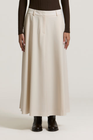 Gonna lunga in gabardina in lana 1 / 4