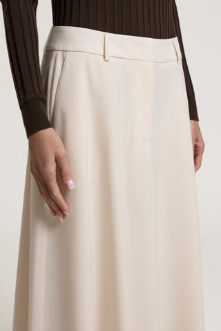 Gonna lunga in gabardina in lana 3 / 4