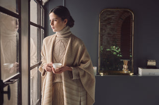 Maglia collo alto in misto alpaca