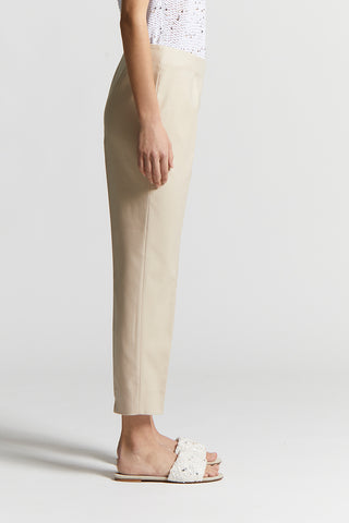 Cotton and viscose canvas cigarette trousers