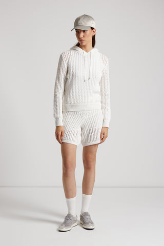 Pure cotton cordonnet sweater with sequins