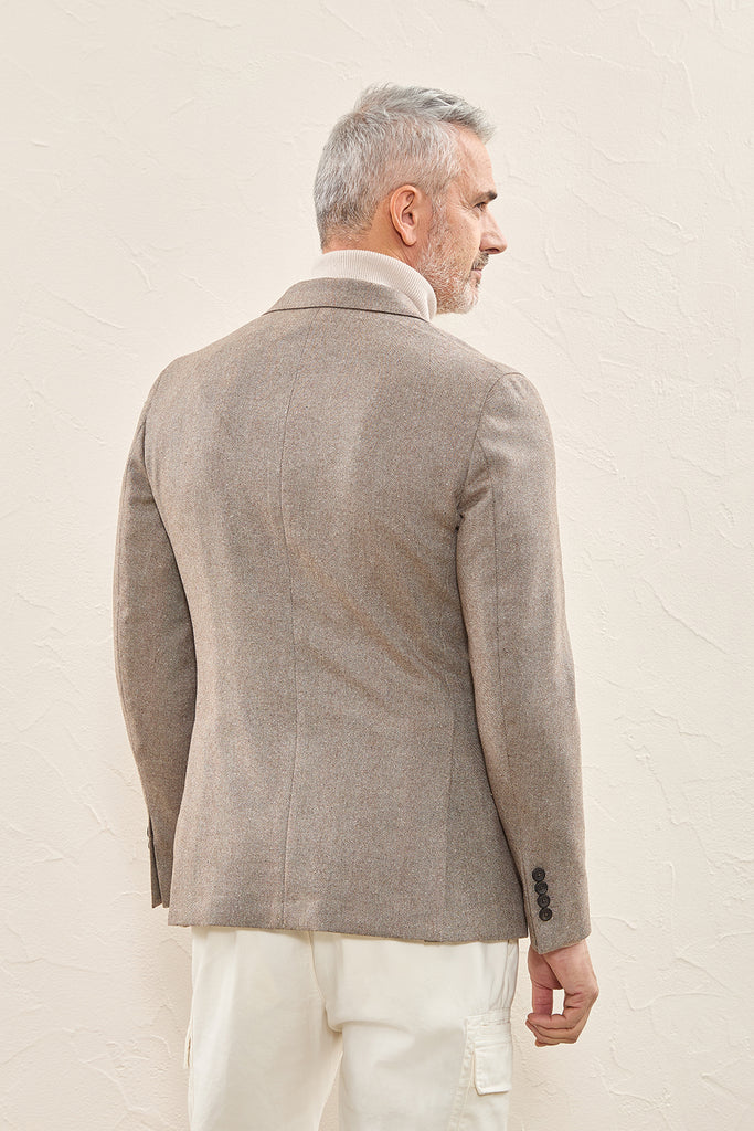 Fine wool, cashmere and silk flannel 3 button blazer  