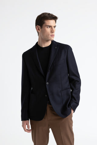 Wool and cashmere single-breasted blazer  