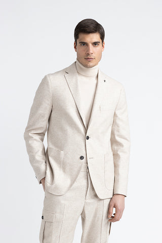 Wool, silk and cashmere tweed single-breasted blazer  