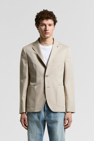 Single-breasted blazer in cotton-blend twill