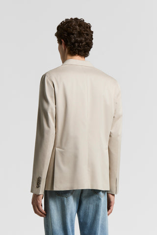 Single-breasted blazer in cotton-blend twill