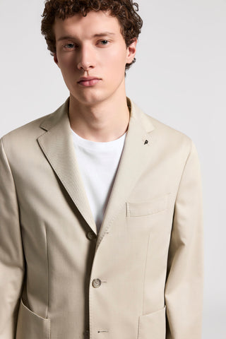 Blazer monopetto in twill di misto cotone