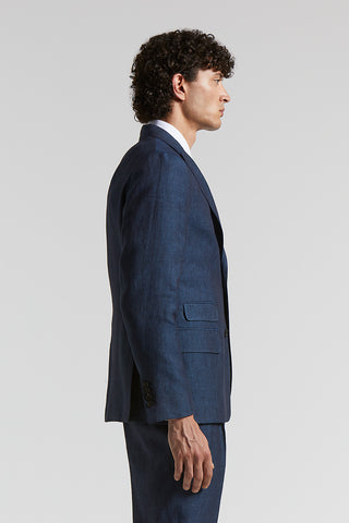 Single-breasted blazer in pure linen