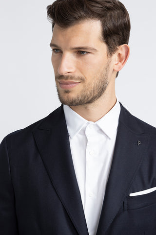 Pure new wool single-breasted blazer  