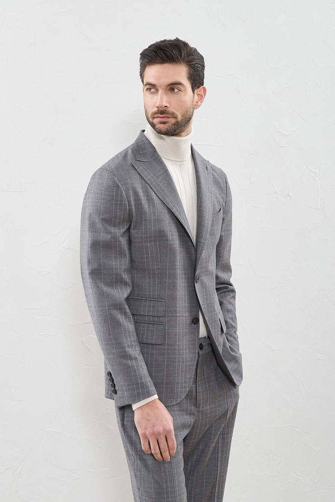 Patterned pure wool 2 button jacket  