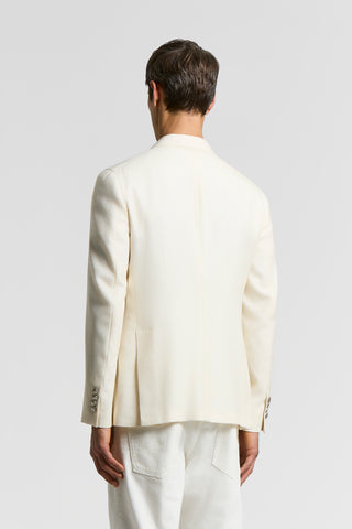 Blazer doppiopetto in lana, seta e lino